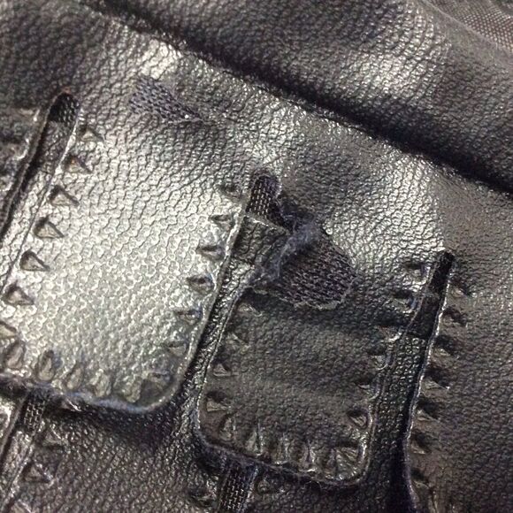 MSSP Max Studio Specialty Products Tiered Mini Skirt Size 12 Black Vegan Leather - Picture 12 of 12